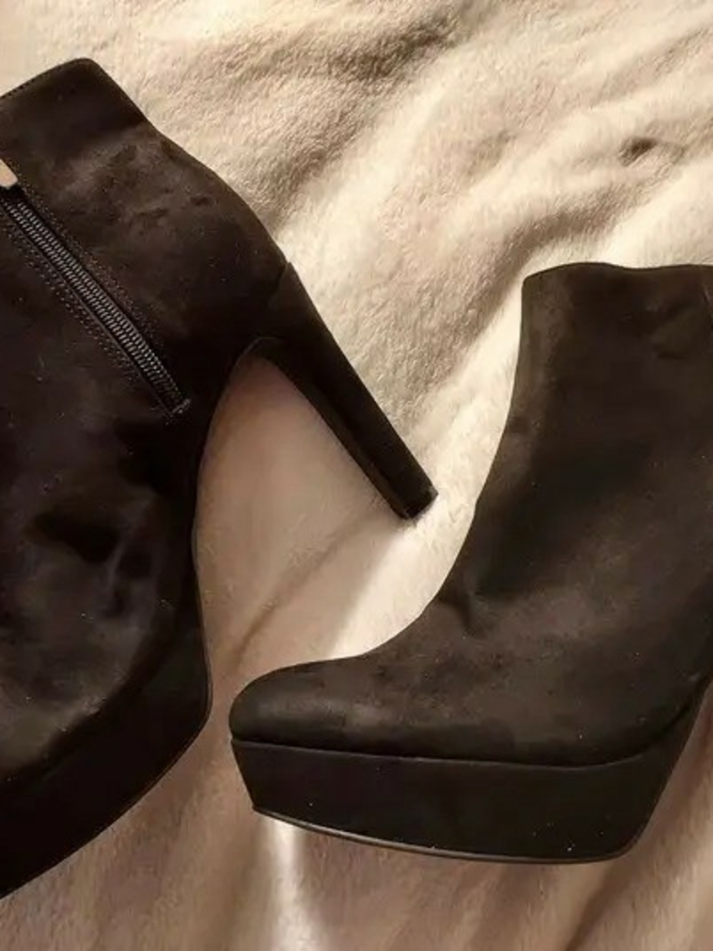 Nine West Black Platform Ankle Boots